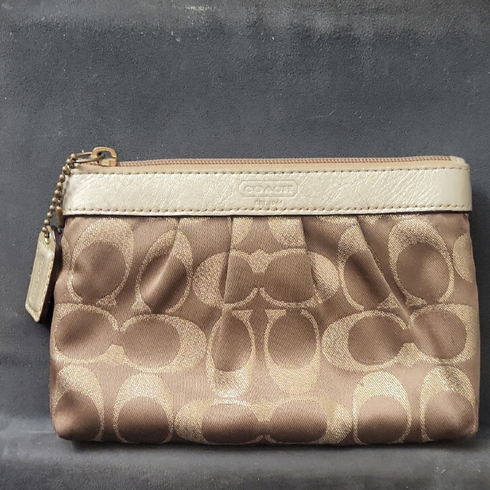 Coach Brown and Cream Wristlet